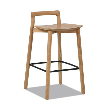 Sven - Modern Minimalist Low Back Counter Stool - Natural Blonde Ash - Furniture Home Direct