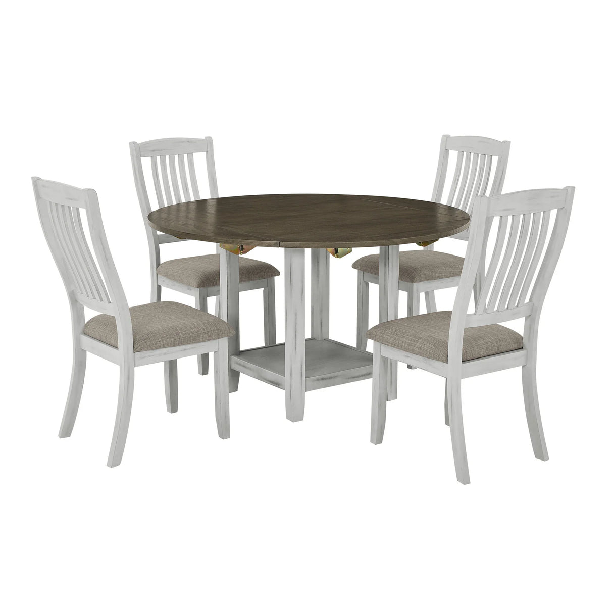 5 Piece DIning Set with Foldable Table - Furniture Home Direct