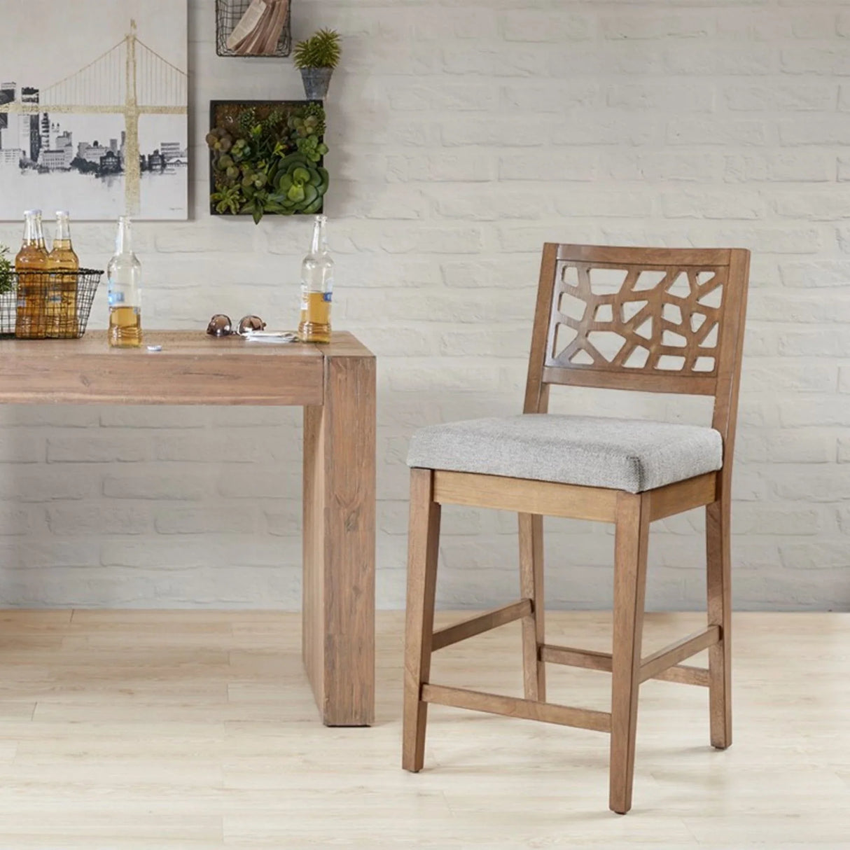 Counter Stool - Light Gray - Furniture Home Direct