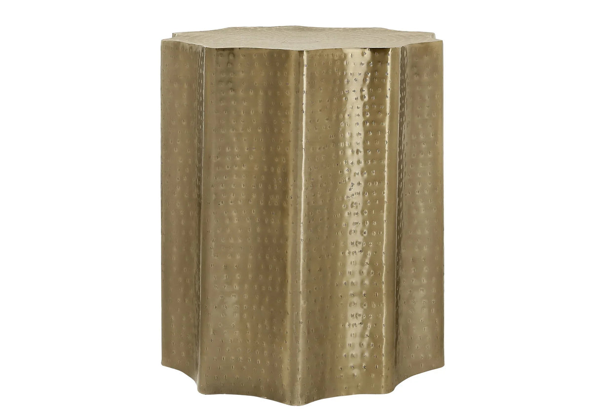 Drum Accent Side Table, Stylish Scalloped Design - Furniture Home Direct