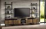 Ensata II - TV Stand - Rustic Oak / Black - Furniture Home Direct