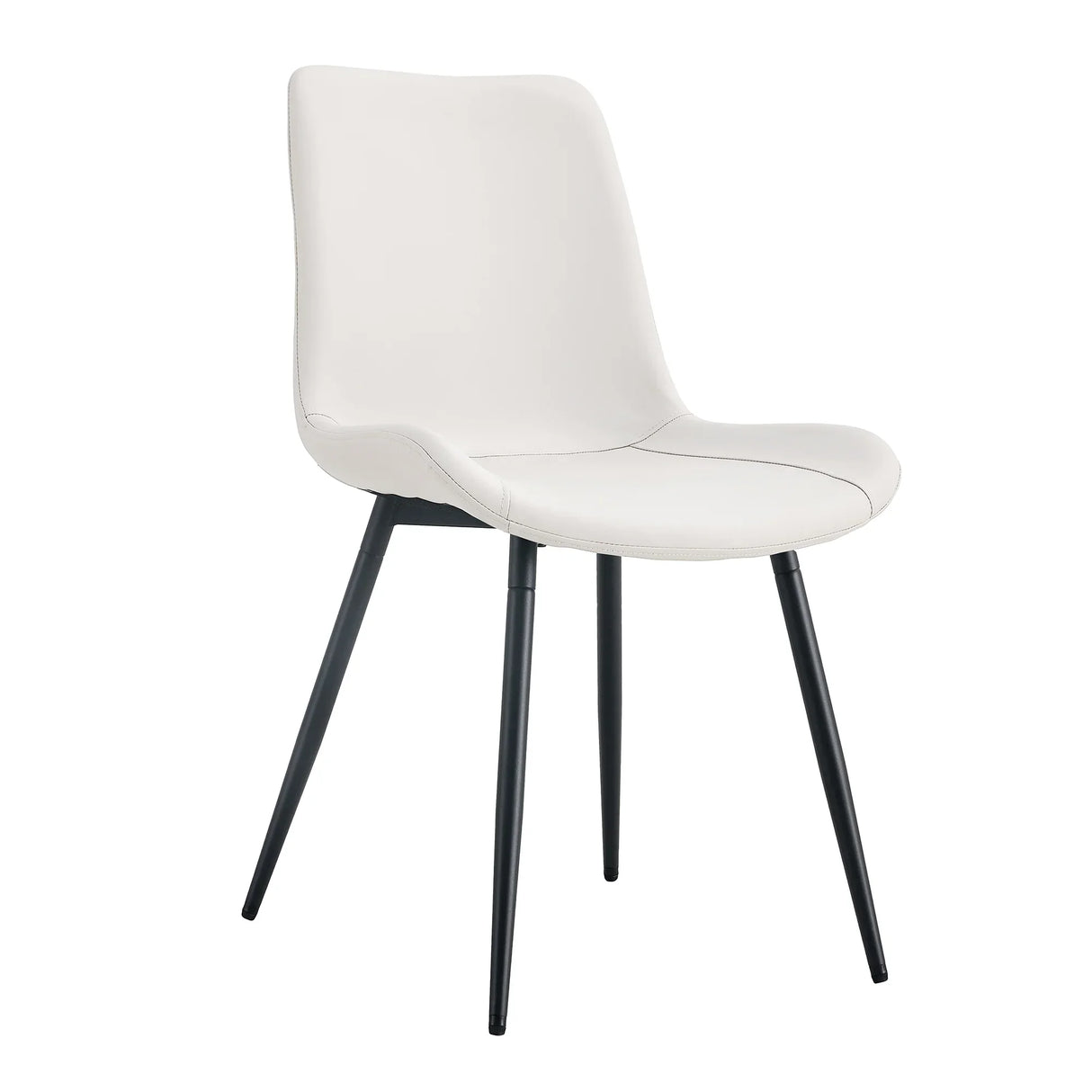 Set Of 6 White Faux Leather Dining Chairs - Furniture Home Direct