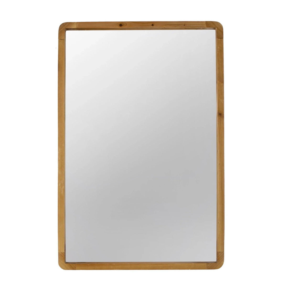 Rectangle Wood Mirror, Farmhouse Wall Decor For Living Room Bedroom Entryway - Brown - Furniture Home Direct