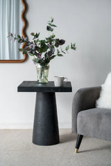 Square Side Table With Pedestal Base - Furniture Home Direct