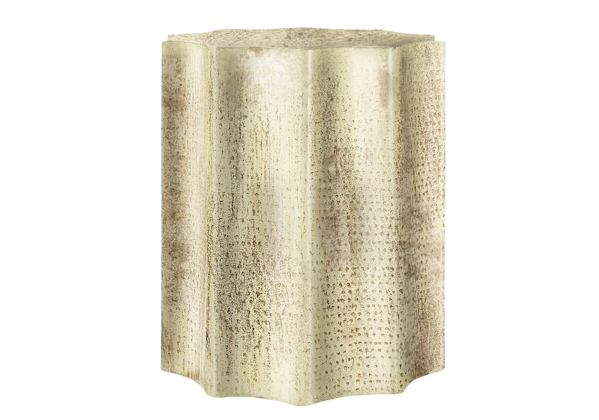 Drum Accent Side Table, Stylish Scalloped Design - Furniture Home Direct