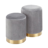 Marla - Contemporary Nesting Pleated Ottoman Set - Furniture Home Direct