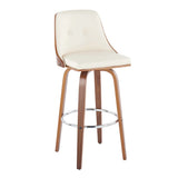 Gianna - Mid Century Modern Fixed Height Barstool With Swivel With Round Footrest (Set of 2) - Furniture Home Direct