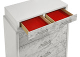 Bedroom Set 5 Piece Modern Queen Bed Dresser White - Furniture Home Direct