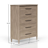 5 Drawer Chest - Sand - Furniture Home Direct