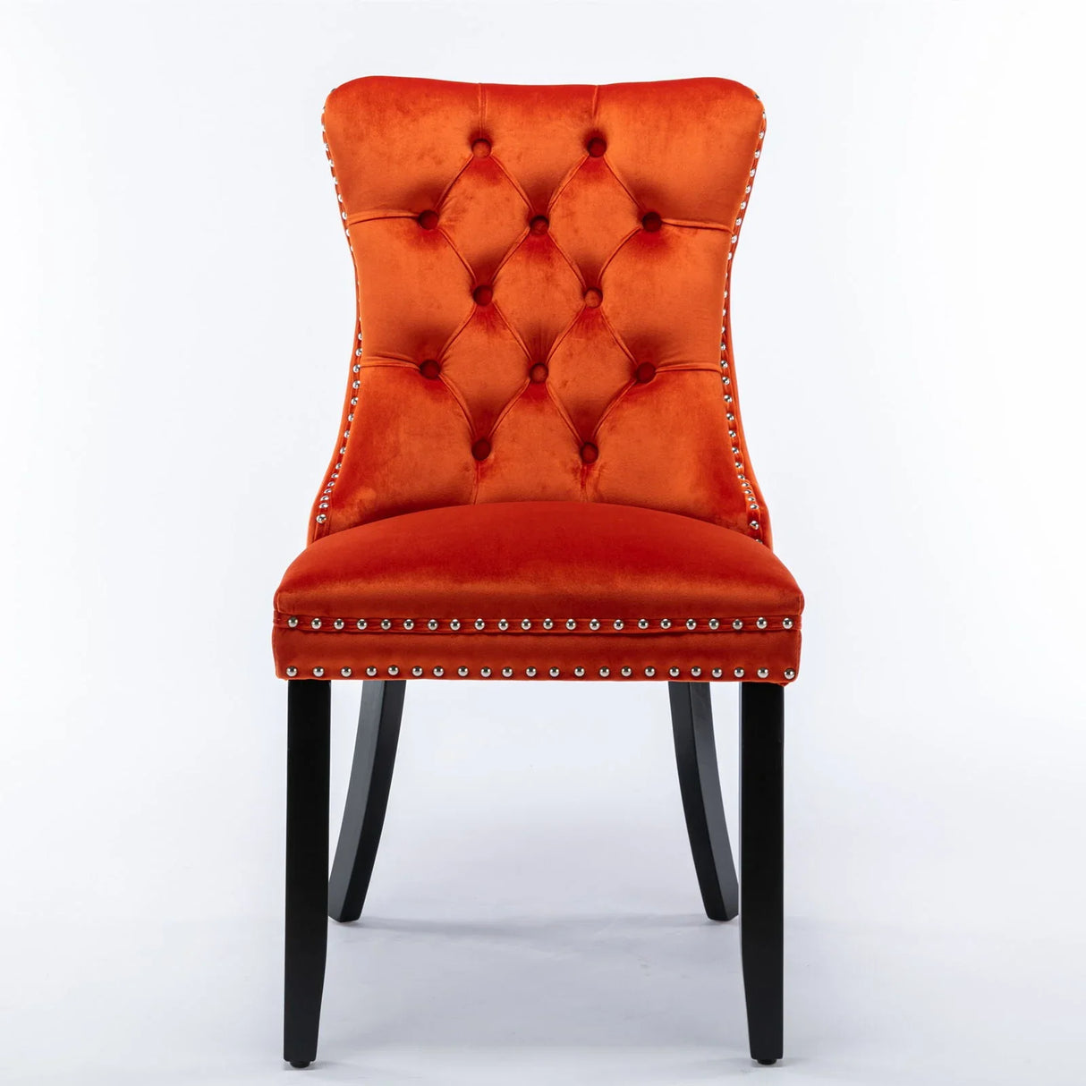 Nikki - Modern, High-End Tufted Solid Wood Contemporary Velvet Upholstered Dining Chair With Wood Legs Nailhead Trim (Set of 2) - Furniture Home Direct