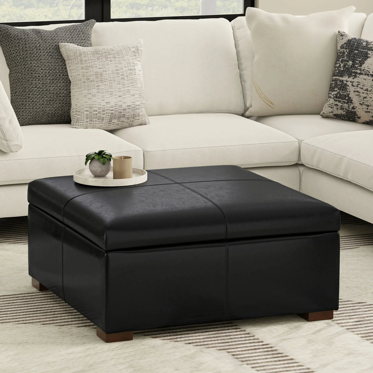 Gabbie - Coffee Table Upholstered Storage Ottoman - Furniture Home Direct