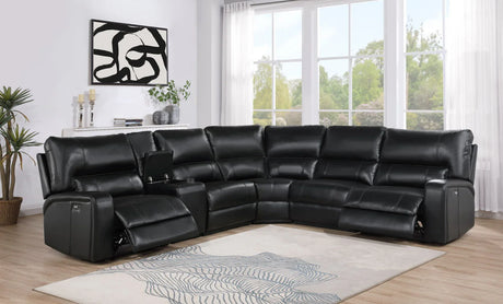 Saul - Power Recliner Sectional Sofa With USB Port Cupholder Console - Furniture Home Direct