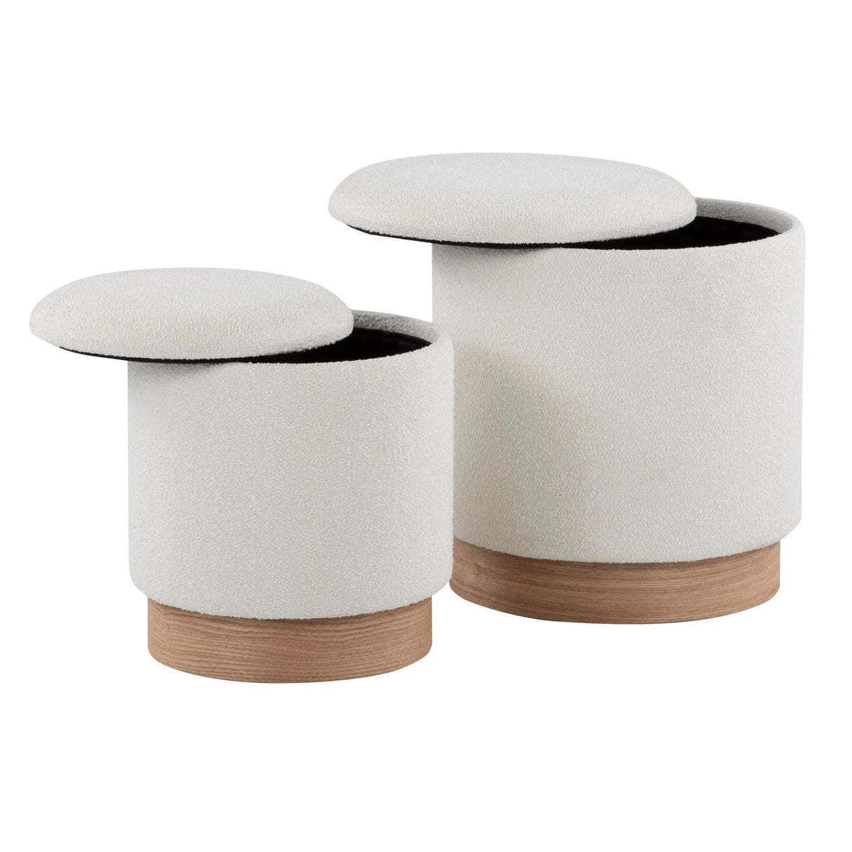 Marla - Contemporary, Nesting Ottoman Set - Natural / Cream - Furniture Home Direct