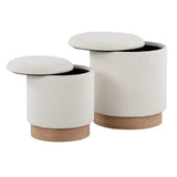 Marla - Contemporary, Nesting Ottoman Set - Natural / Cream - Furniture Home Direct