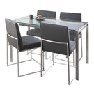 Fuji - High Back Contemporary Dining Set, Glass 5 Piece - Furniture Home Direct