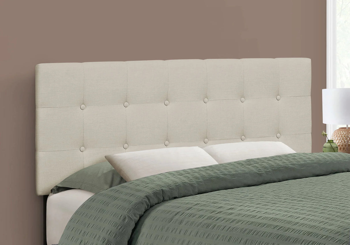 Full Size, Bed Headboard Only Upholstered, Transitional - Beige - Furniture Home Direct
