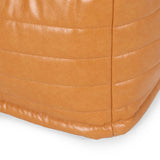 Bambo - Rectangle Pouf Ottoman Floor Cushion - Caramel - Furniture Home Direct