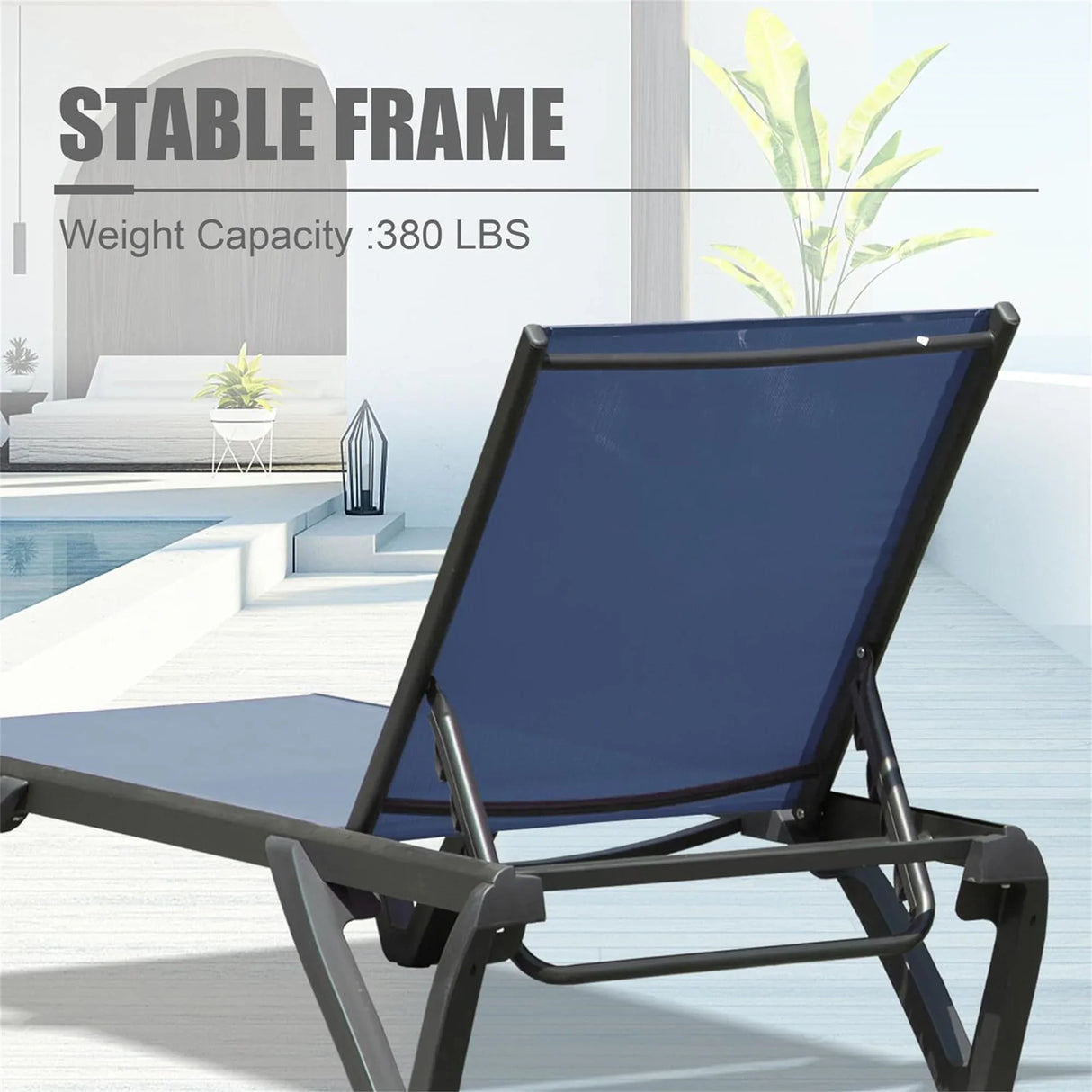 Outdoor Lounge Chair - Navy Blue - Furniture Home Direct