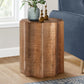 Drum Accent Side Table, Stylish Scalloped Design - Furniture Home Direct
