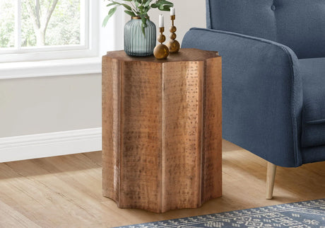 Drum Accent Side Table, Stylish Scalloped Design - Furniture Home Direct
