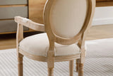 French Vintage Upholstered Fabric Dining Armchair (Set of 2) - Furniture Home Direct