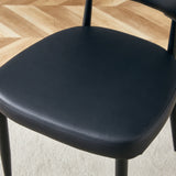Dining Chairs Set Of 4 Modern PU Leather Metal Legs Black - Furniture Home Direct