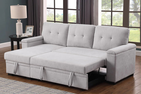 Lucca II - 84.5"W Reversible Sleeper Sectional Sofa with Storage Chaise - Furniture Home Direct