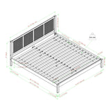King Bed With Rattan Panel Headboard - Black - Furniture Home Direct