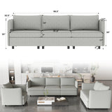 3 Pc Modular living room Set With Different Configurations, Light Gray - Furniture Home Direct