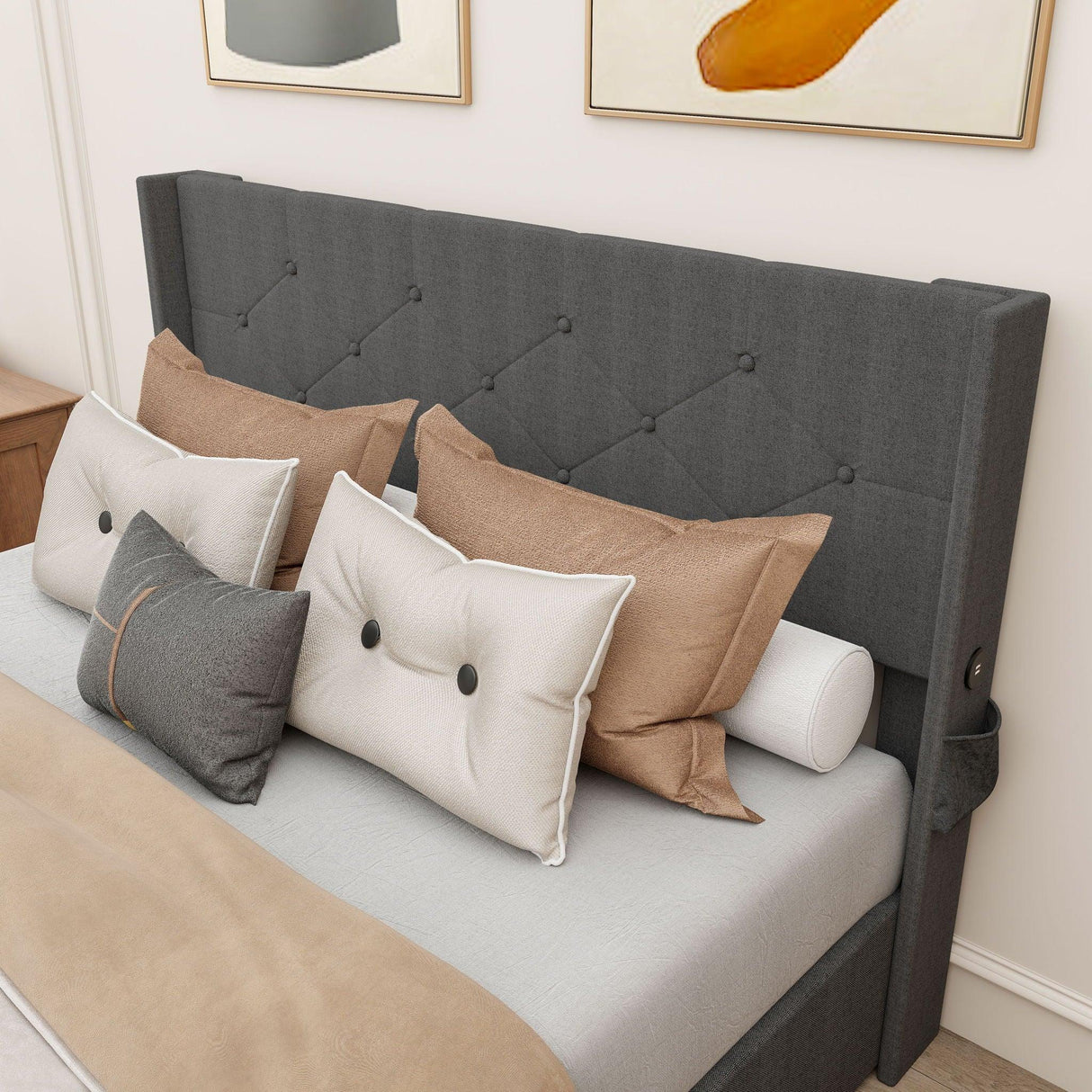 Bed With Gas Lift Storage, USB Ports - Furniture Home Direct