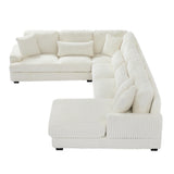 Sectional Sofa U Shaped Oversized With Chaise Beige - Furniture Home Direct