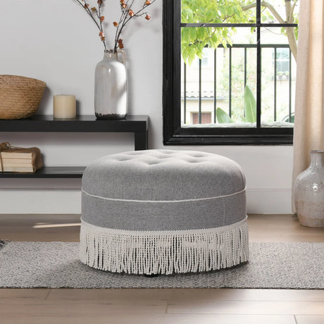 Yolanda - Round Upholstered Accent Ottoman - Furniture Home Direct