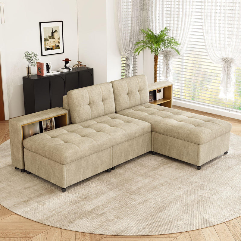 Versatile Modular Free-Combined Sofa With 2 Storage Racks - Furniture Home Direct