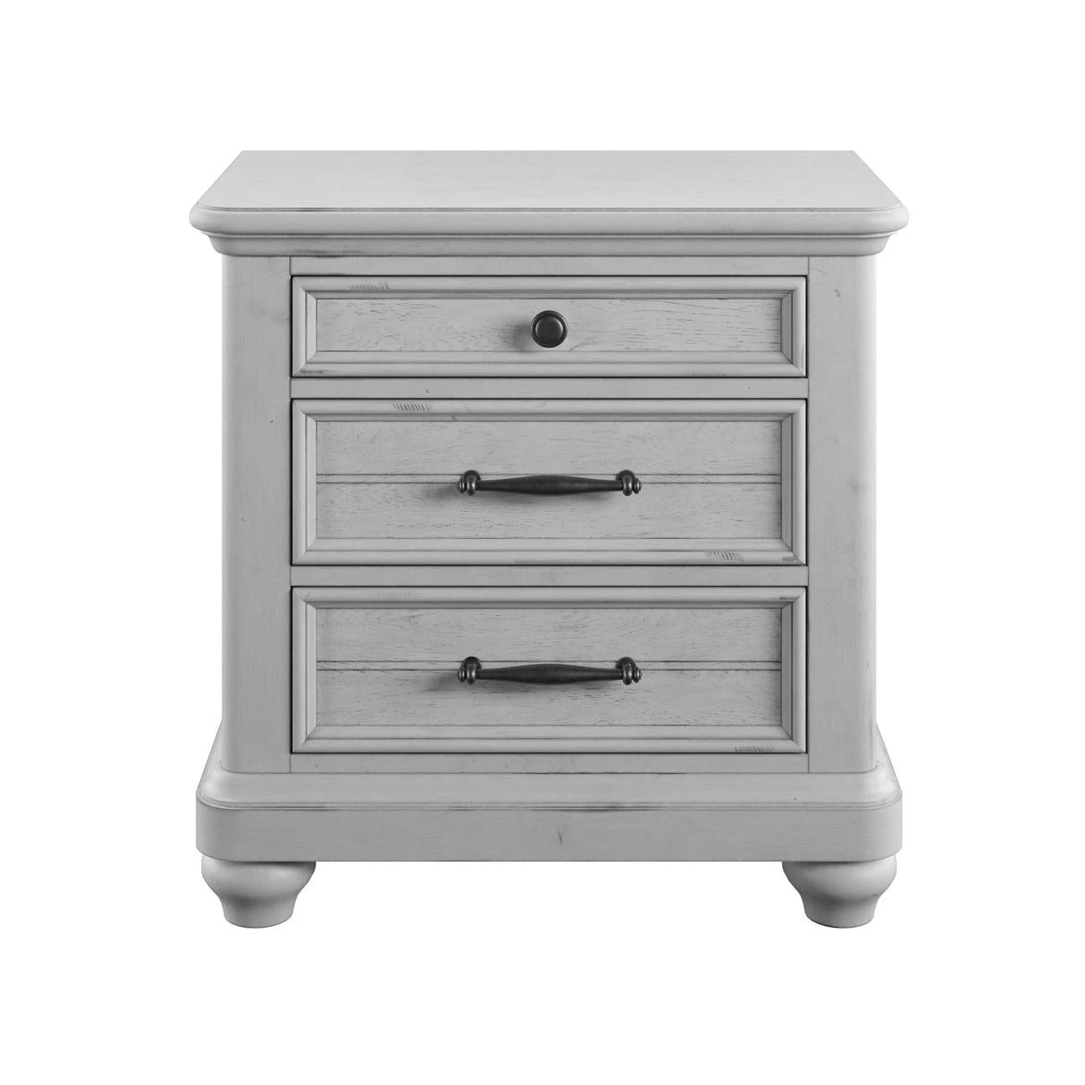 Mariano - 3 Drawer Nightstand With USB - Gray - Furniture Home Direct