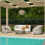 Harper - Barrel Upholstered Patio Deep Seating Armchair Axroma Olefin - Oat Beige - Furniture Home Direct