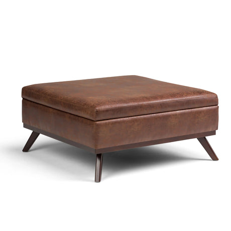 Owen - Multifunctional Square Coffee Table Storage Ottoman - Furniture Home Direct