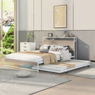 Platform Bed Frame With Trundle, USB Ports And Slat Support, No Box Spring Needed - Furniture Home Direct