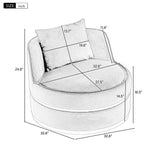 360 Degree Swivel Over Sized Upholstered Barrel Chair - Furniture Home Direct