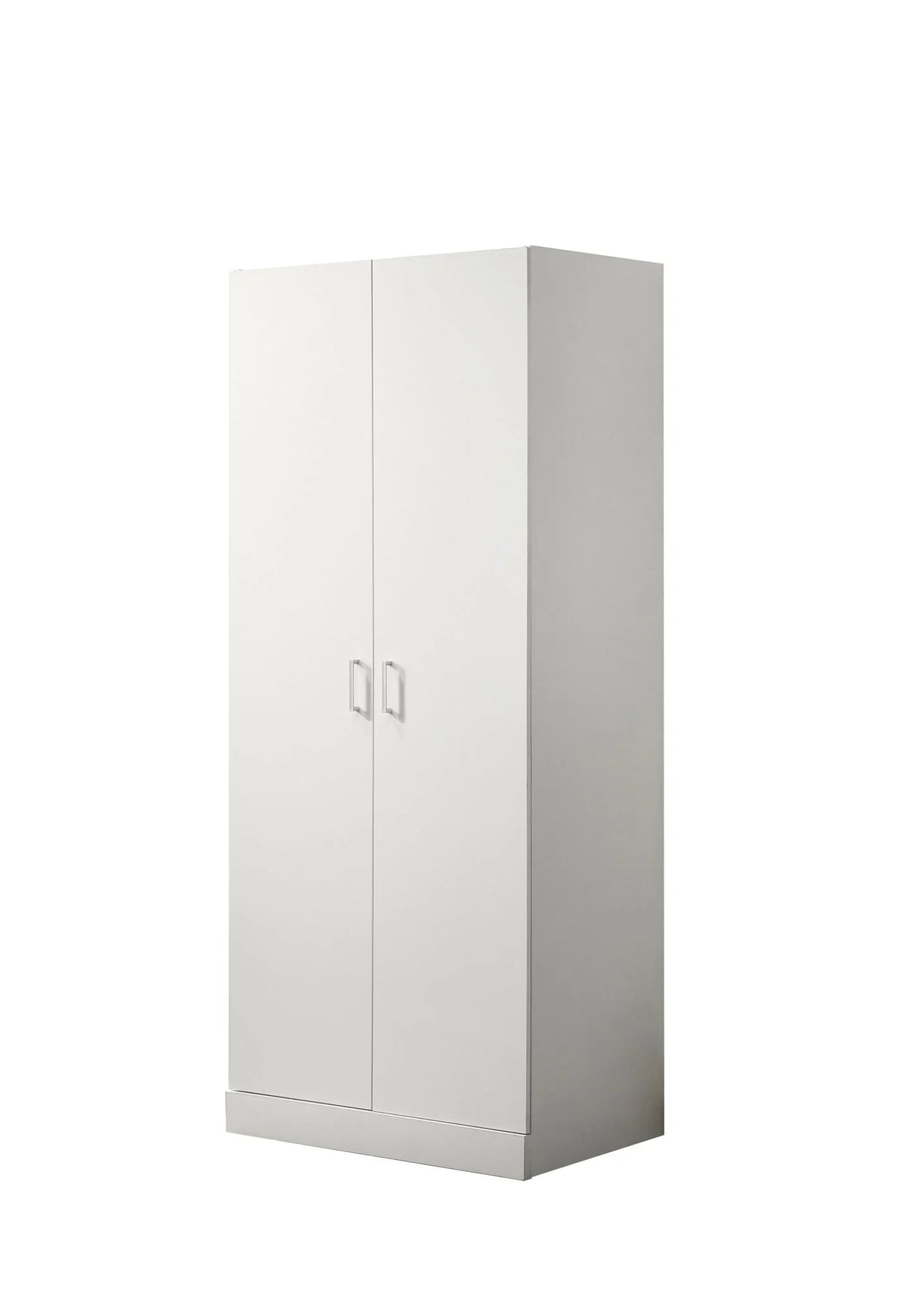 Michael - Double Door Wardrobe Cabinet Armoire With Shelf And Hanging Rod - White - Furniture Home Direct