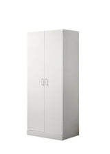 Michael - Double Door Wardrobe Cabinet Armoire With Shelf And Hanging Rod - White - Furniture Home Direct