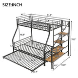 Metal Bunk Bed With Trundle And Storage Staircase - Furniture Home Direct