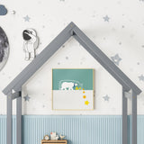 House-Shaped Roof Headboard Floor Bed, (Without Slats) - Furniture Home Direct