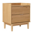 Mid Century Modern 2 Drawer Nightstand - Natural Pine - Furniture Home Direct