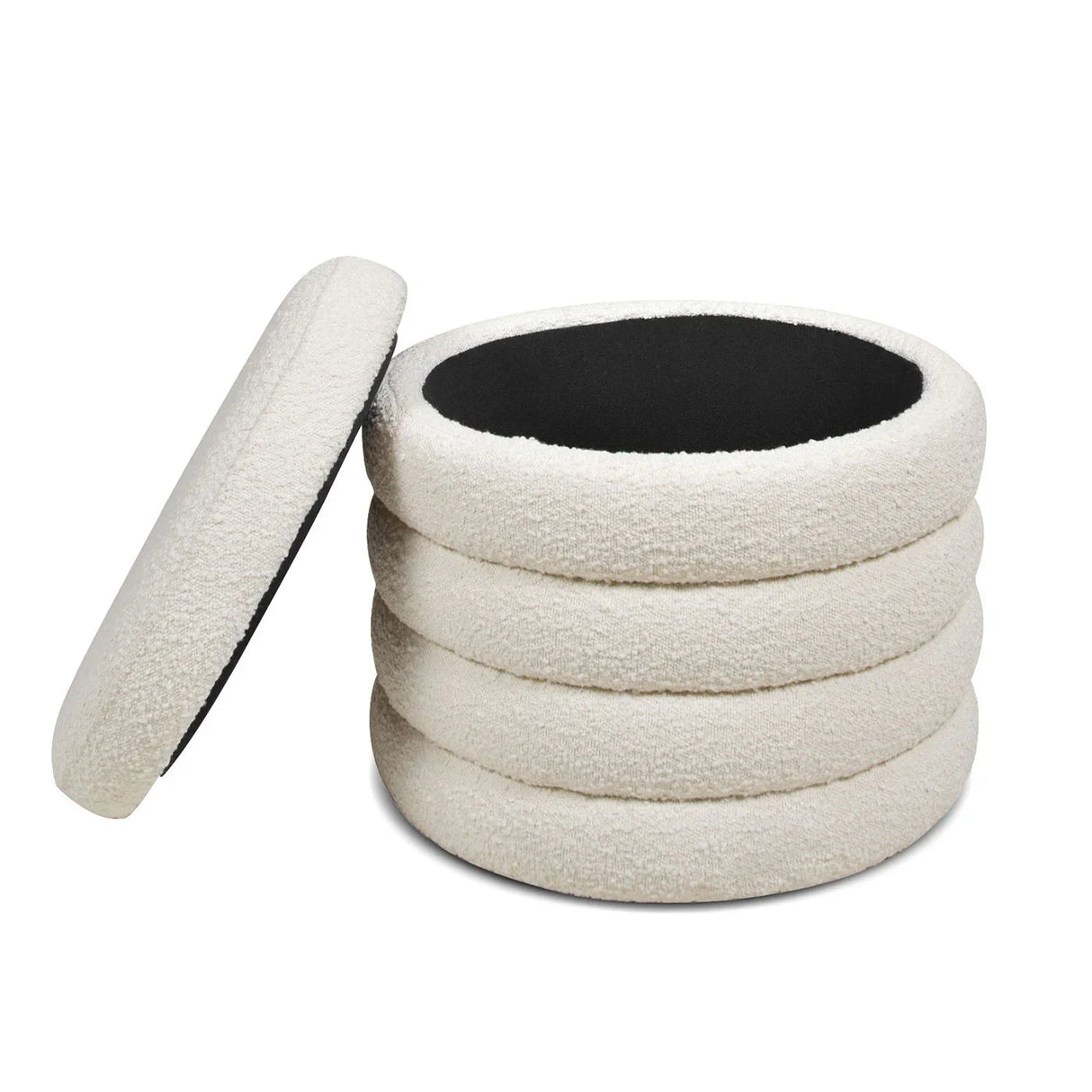 Fuji - Oversized Round Storage Ottoman - Furniture Home Direct