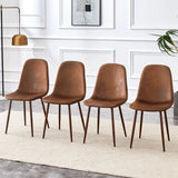 (Set of 4) Backrest AndTransfer Legs Chairs Adding A Touch Of Elegance To Minimalist And Scandinavian Style Homes - Walnut - Furniture Home Direct