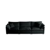 Modern Chenille 3 Piece Living Room Set - Black - Furniture Home Direct