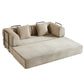 Convertible Sleeper Sofa Bed With Cylindrical Pillow, With Fixed Shape Frame - Furniture Home Direct
