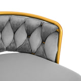 Bar Stools Set Of 2 Swivel Counter Height Gold Frame Grey - Furniture Home Direct