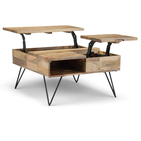 Hunter - Lift Top Square Coffee Table - Natural - Furniture Home Direct