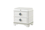 King Bed Upholstered LED Headboard Nightstands White - Furniture Home Direct